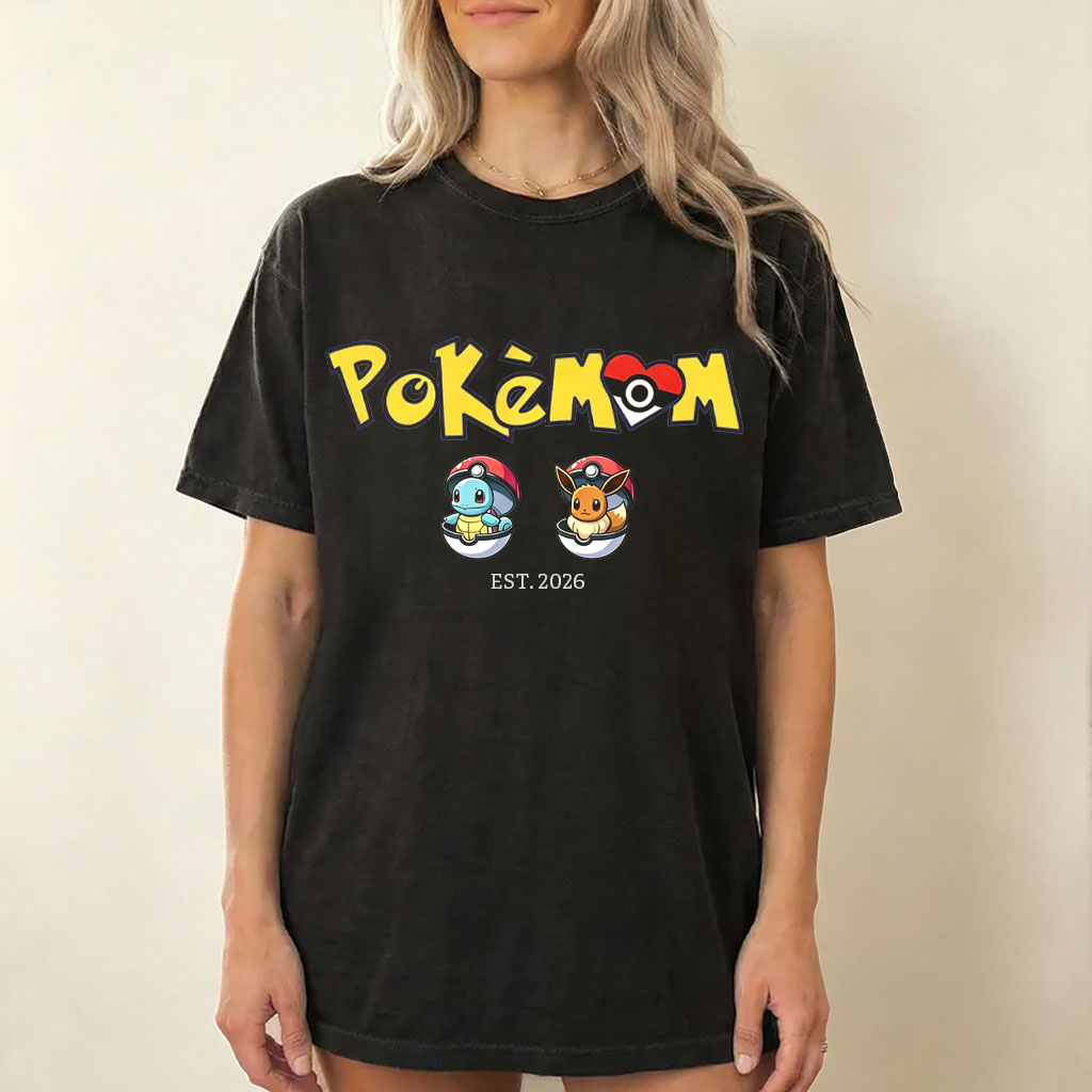 Custom PokéMom Tee – Custom Pokeball Kids & Custom Est Year