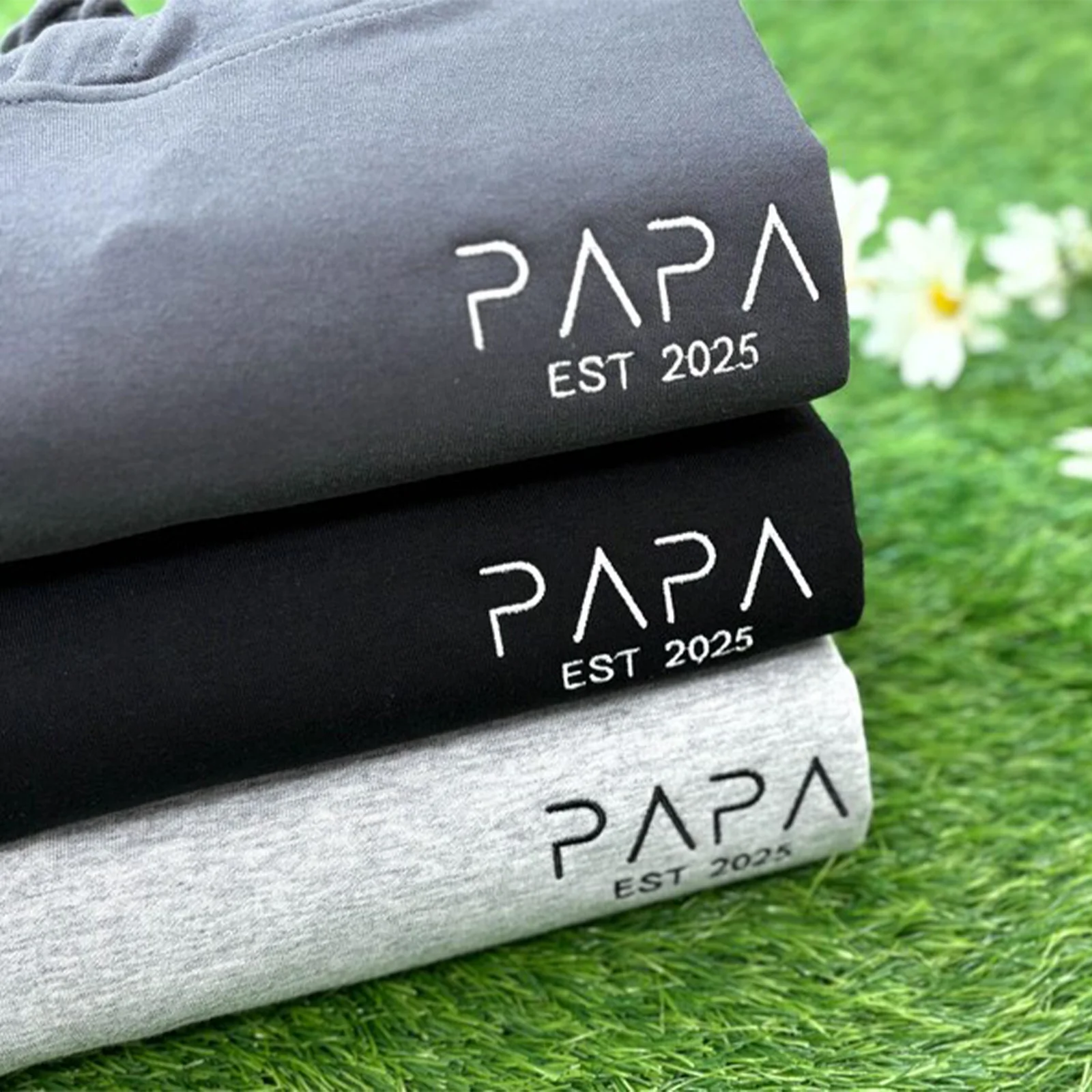 Personalized Papa Embroidered Sweatshirt | New Dad Gift & Father's Day Present