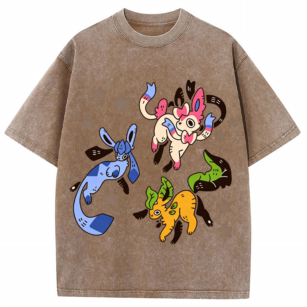 Leafeon Glaceon Sylveon Group Cartoon Tee | Pokemon Anime