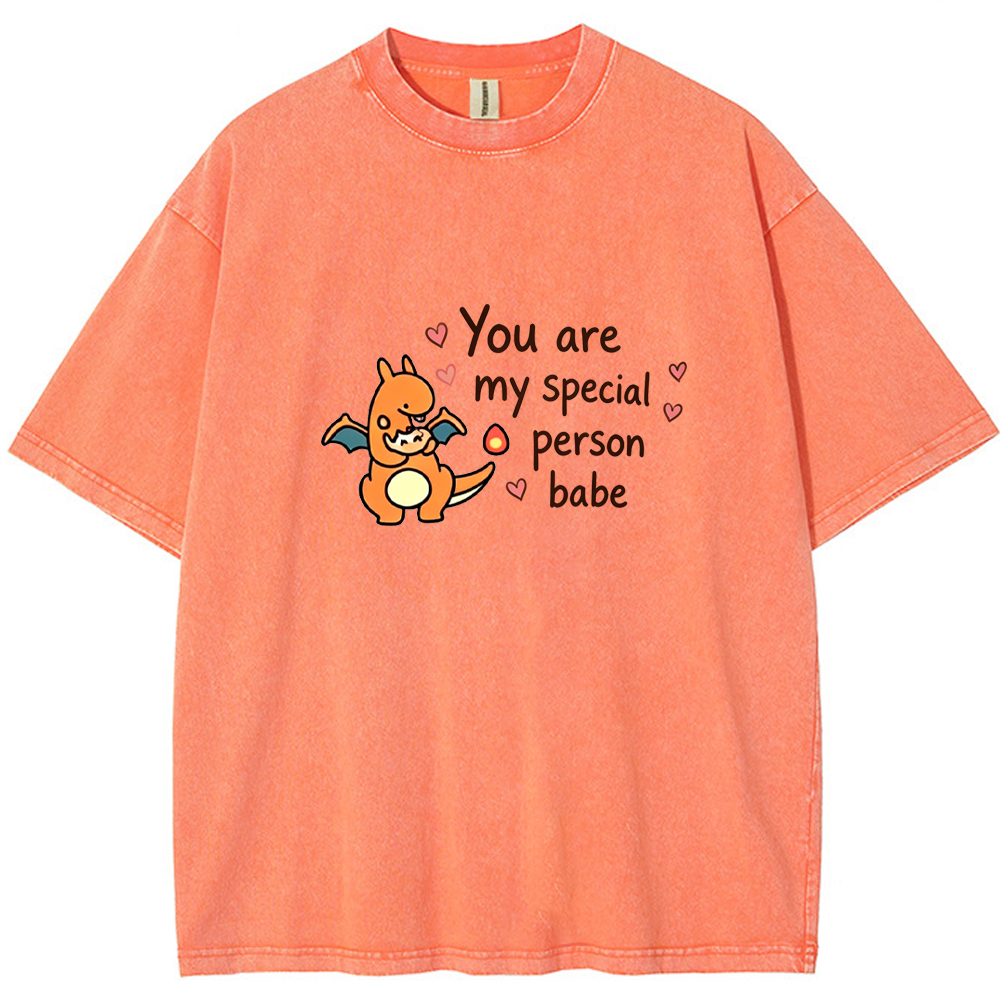 Parent & Kid You Are My Special Person Quote Custom Name EST. Year Vintage Washed T-Shirt | Pokemon Anime