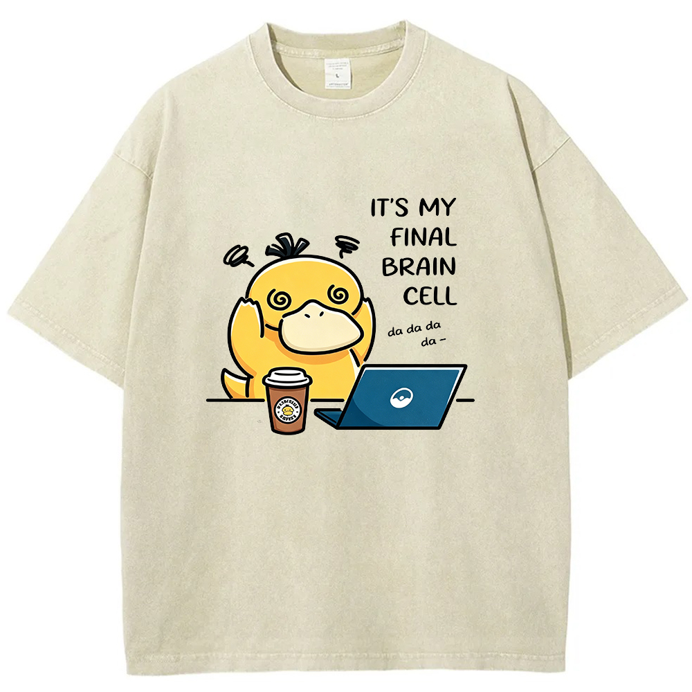 Vintage Washed Psyduck T-Shirt, Funny Work Meme Pokemon Tee