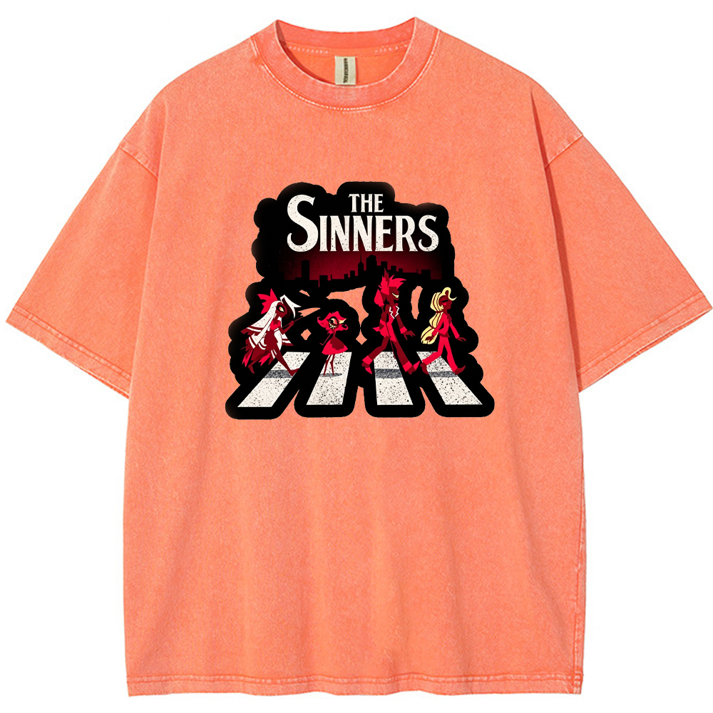 Hell Demon Demon Characters Abbey Road Crosswalk Parody Group Art Cartoon Tee