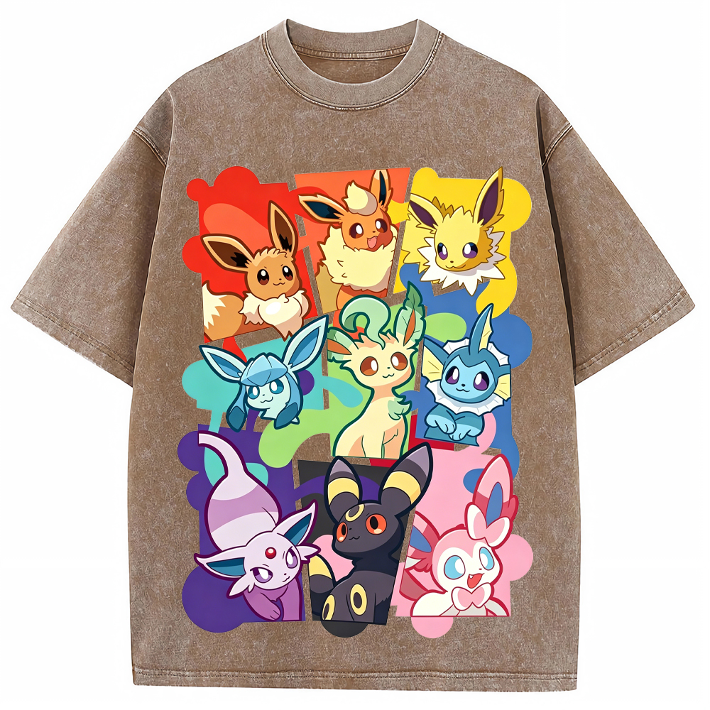 Full Eeveelutions Collage Chest Print Tee | Pokemon Anime