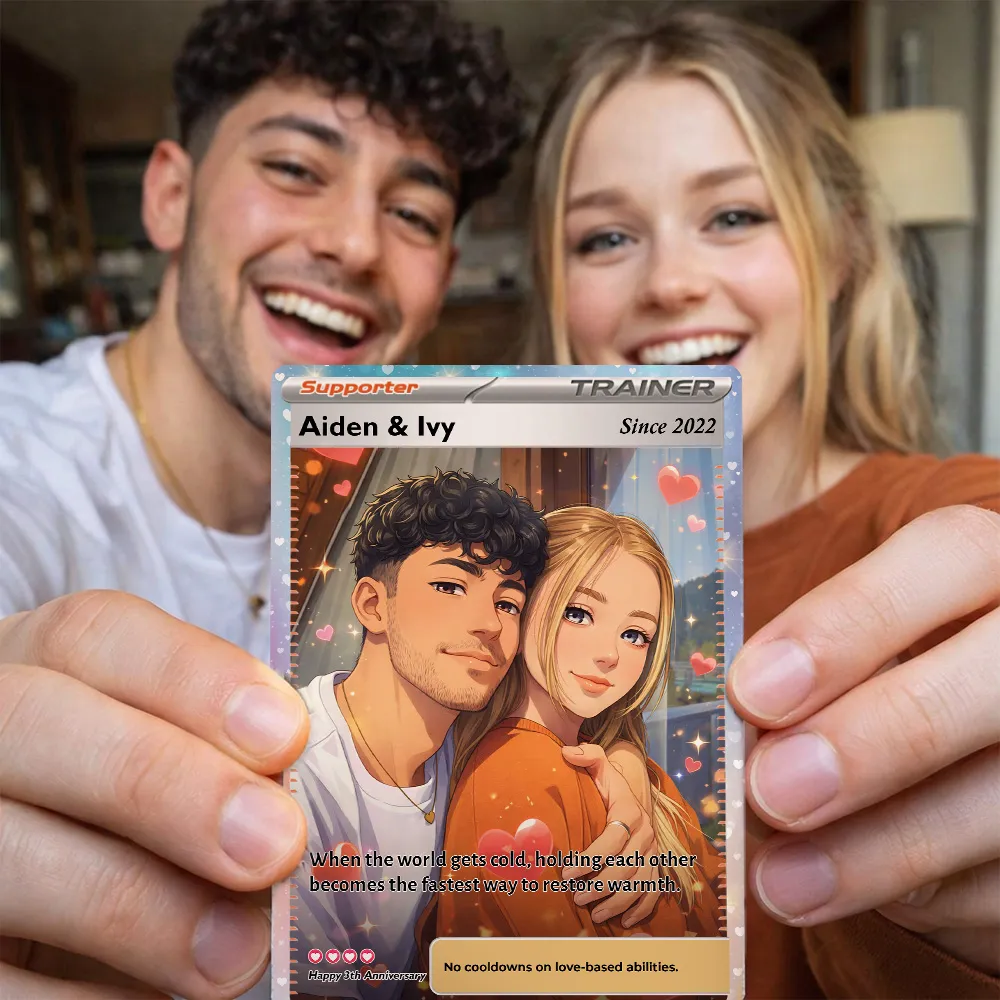 💕Personalized Couple Anime Supporter Trainer Card Pokecard