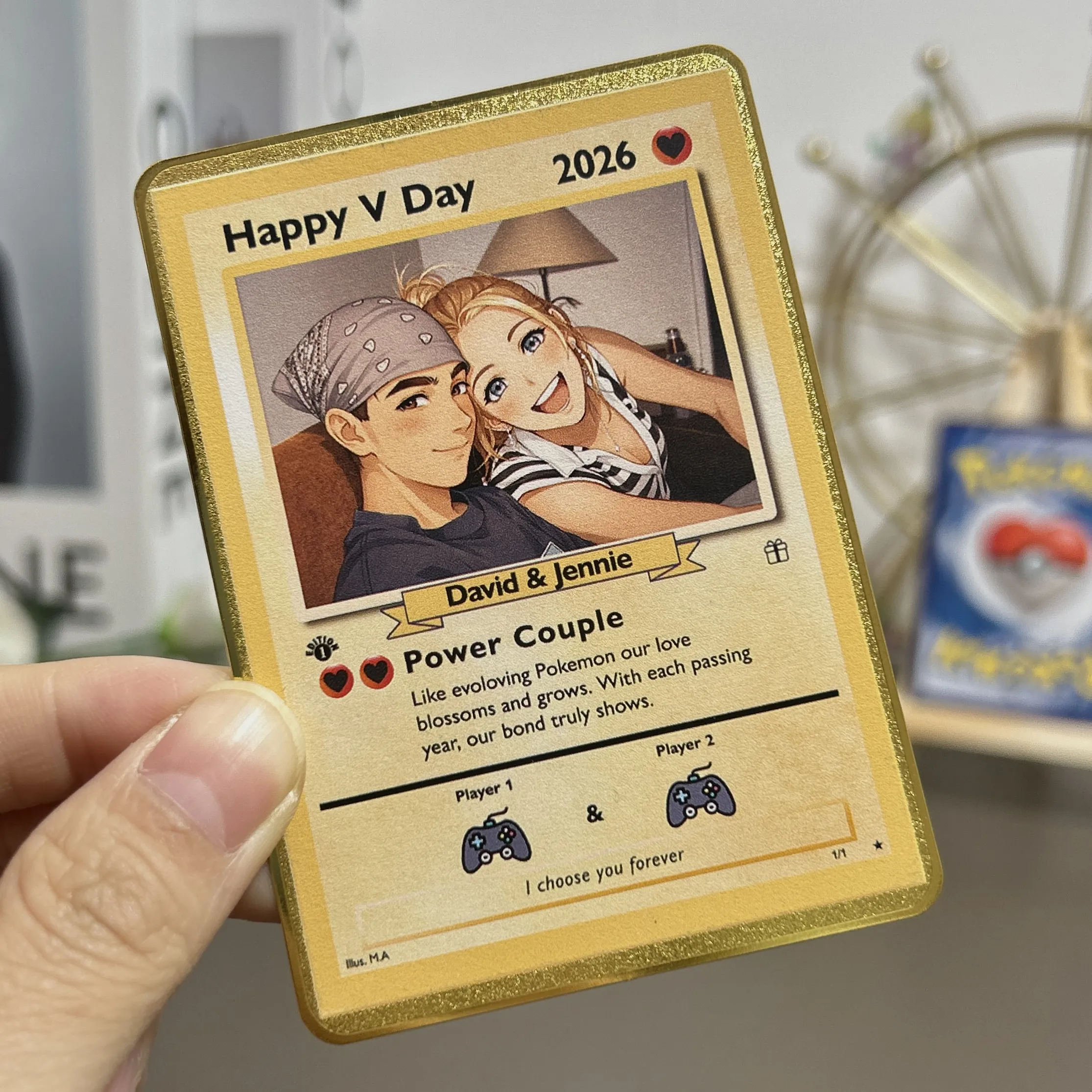💕Personalized Couple Anime Art Classic Card Pokecard