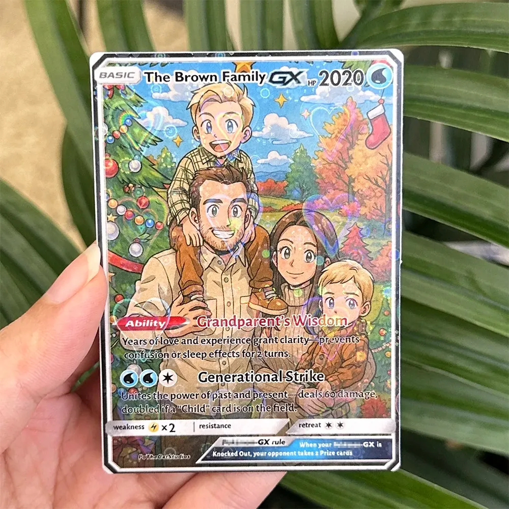 🤩Personalized Famliy Anime Art Trading Card