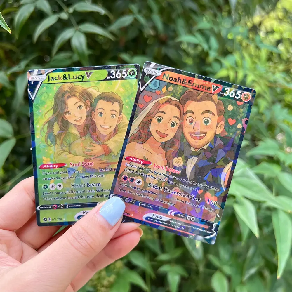 ♥️Personalized Couple Anime Art Trading Card Acrylic Pendant