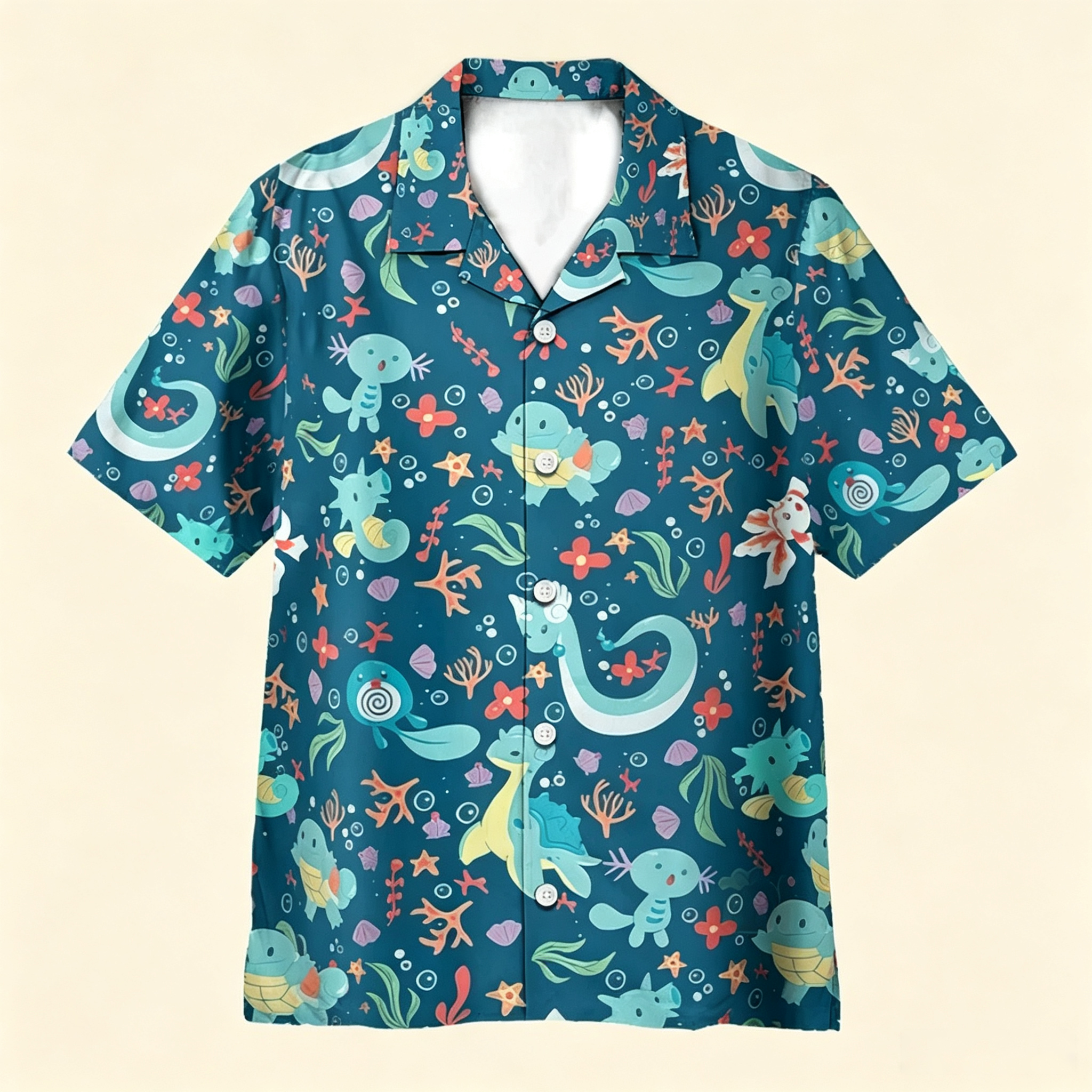 Water Pokemon Pattern Hawaiian Shirt