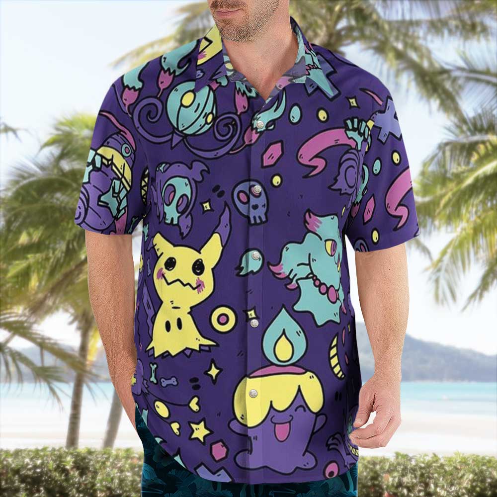 Ghost Pokemon Pattern Hawaiian Shirt