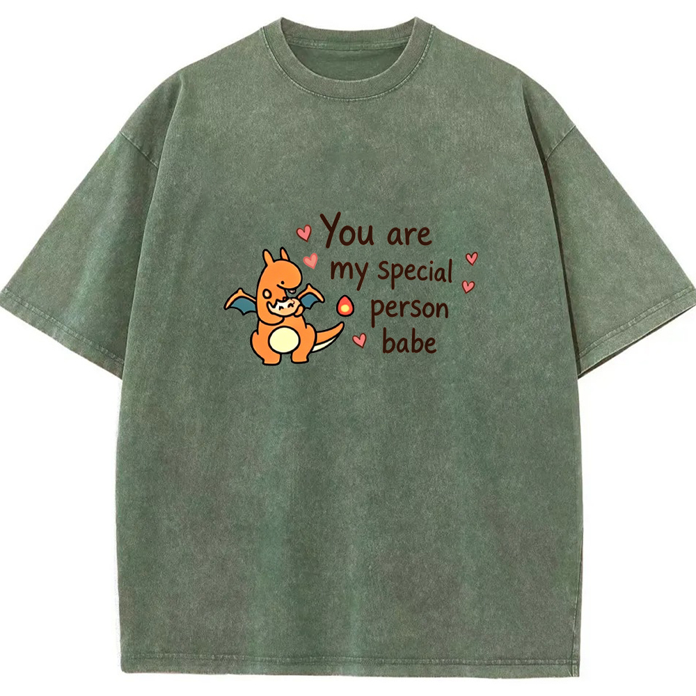 Parent & Kid You Are My Special Person Quote Custom Name EST. Year Vintage Washed T-Shirt | Pokemon Anime