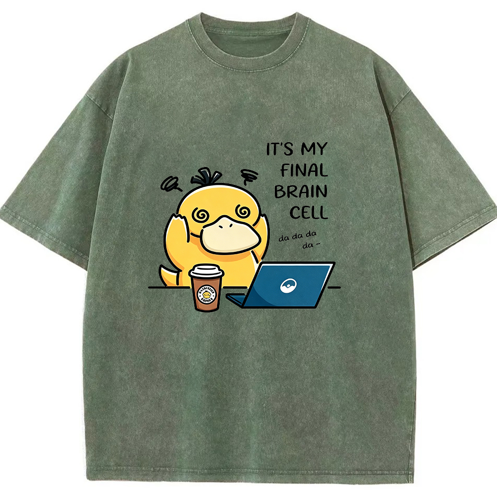 Vintage Washed Psyduck T-Shirt, Funny Work Meme Pokemon Tee