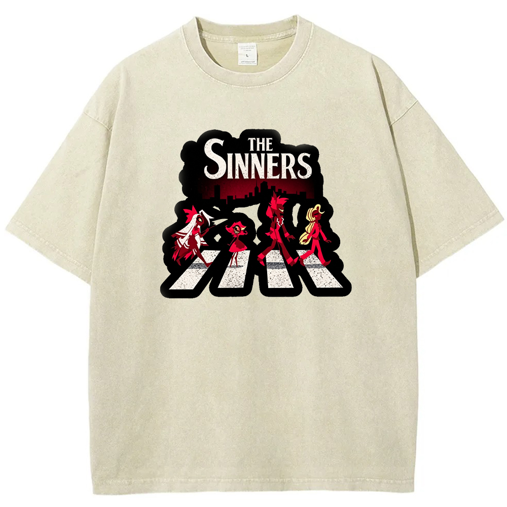 Hell Demon Demon Characters Abbey Road Crosswalk Parody Group Art Cartoon Tee