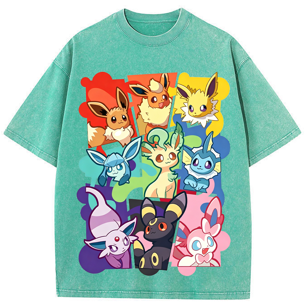 Full Eeveelutions Collage Chest Print Tee | Pokemon Anime