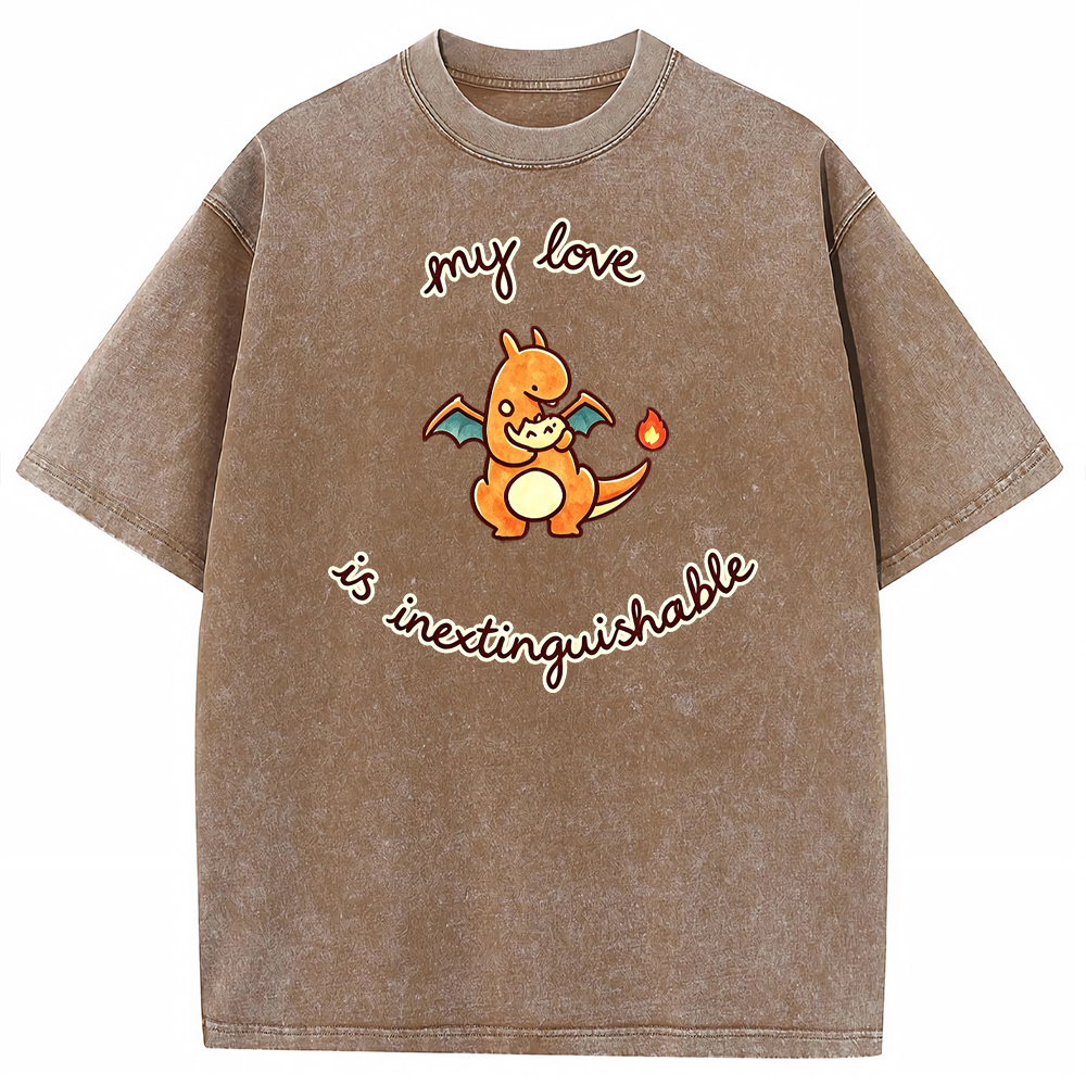 Inextinguishable Love Quote Vintage Washed T-Shirt