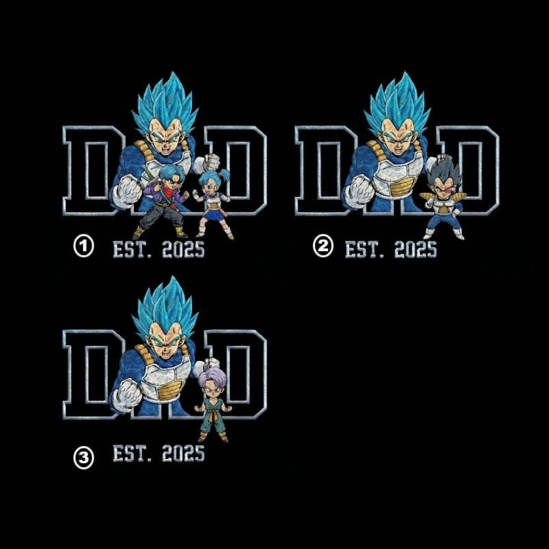 Embroidered Anime Dad Shirt, Personalized Anime Father's Day Gift