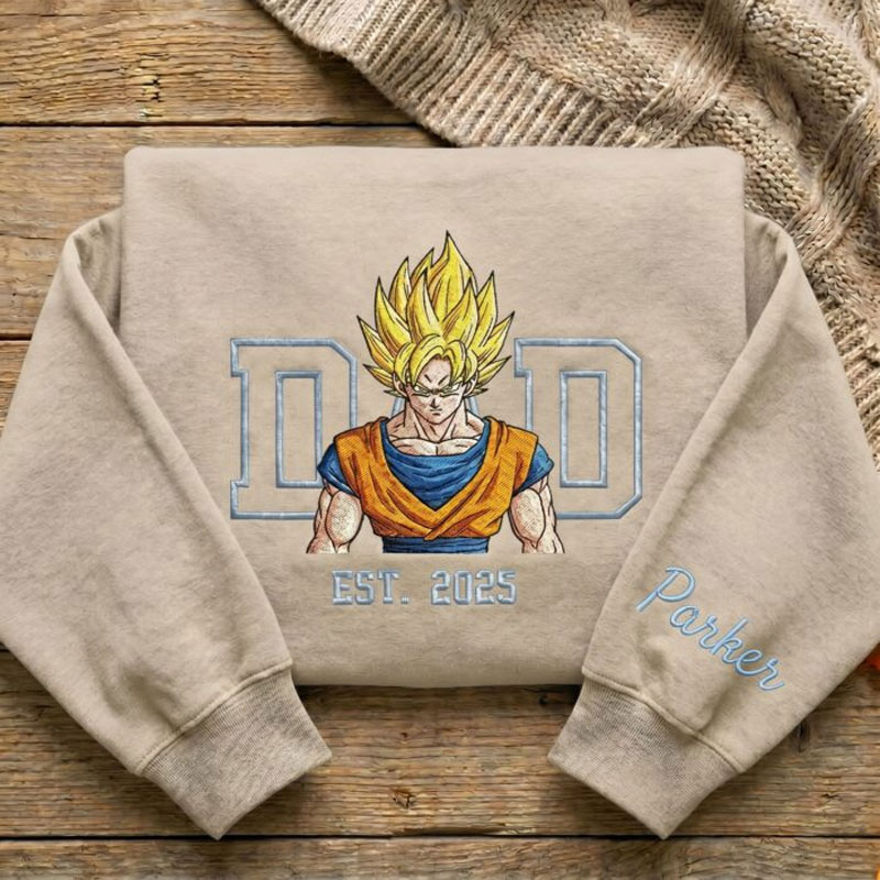 Personalized Embroidered Anime Dad Shirt