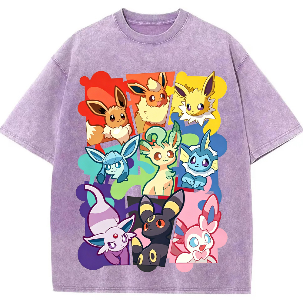 Full Eeveelutions Collage Chest Print Tee | Pokemon Anime