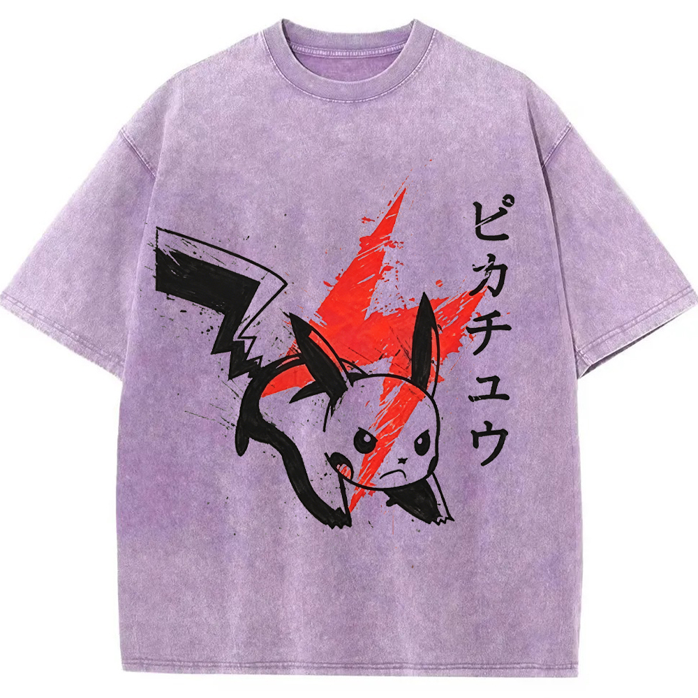 Ink Art Pikachu Splash Graphic Tee | Pokemon Anime