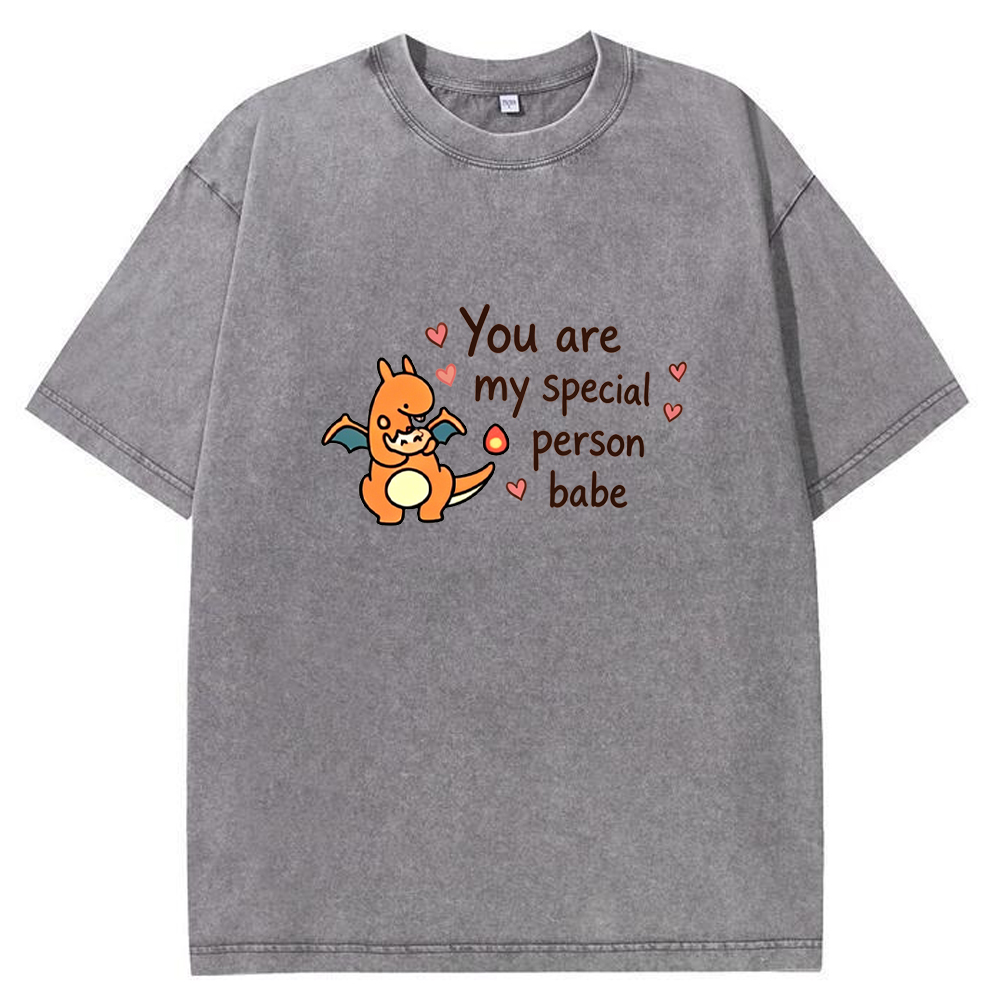 Parent & Kid You Are My Special Person Quote Custom Name EST. Year Vintage Washed T-Shirt | Pokemon Anime