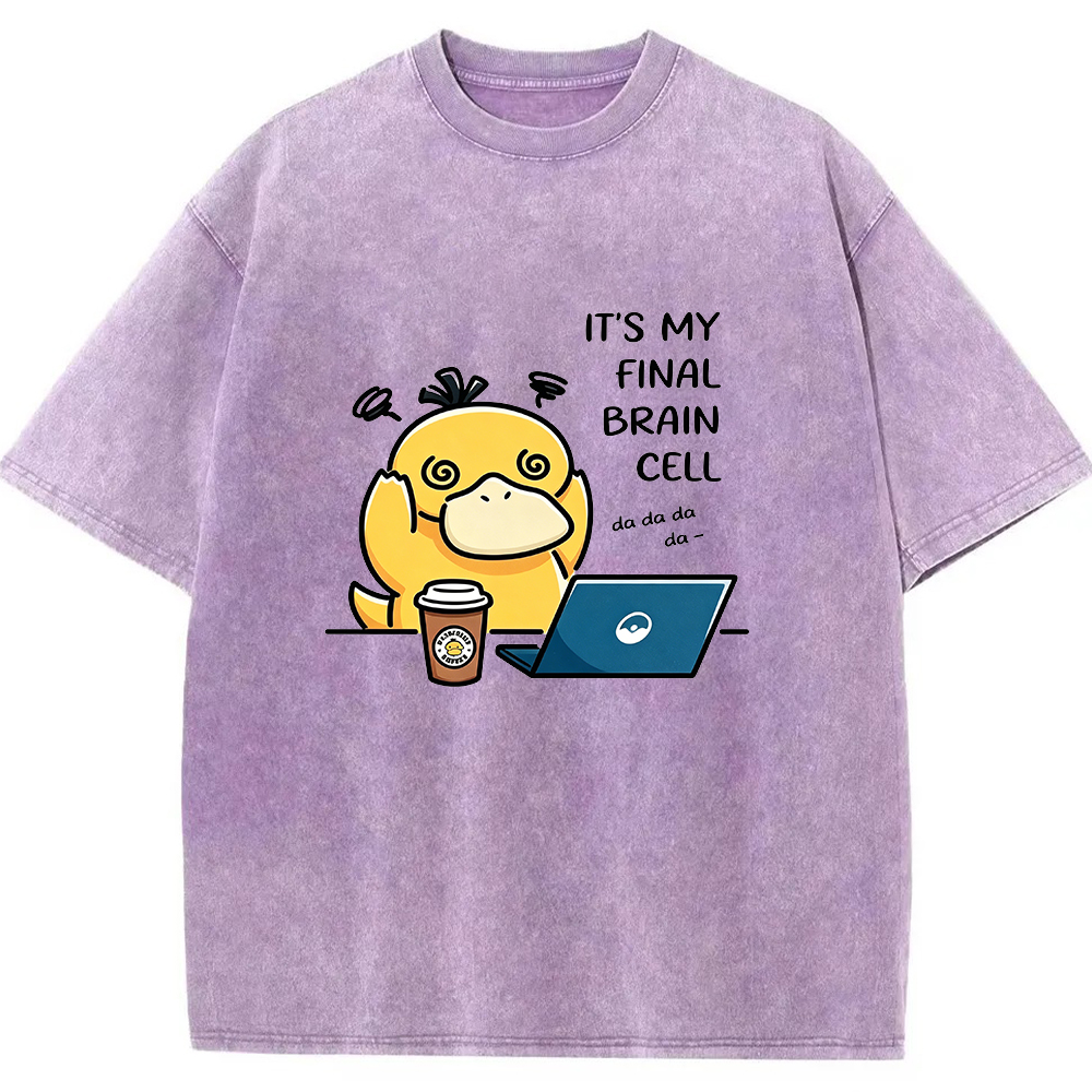 Vintage Washed Psyduck T-Shirt, Funny Work Meme Pokemon Tee