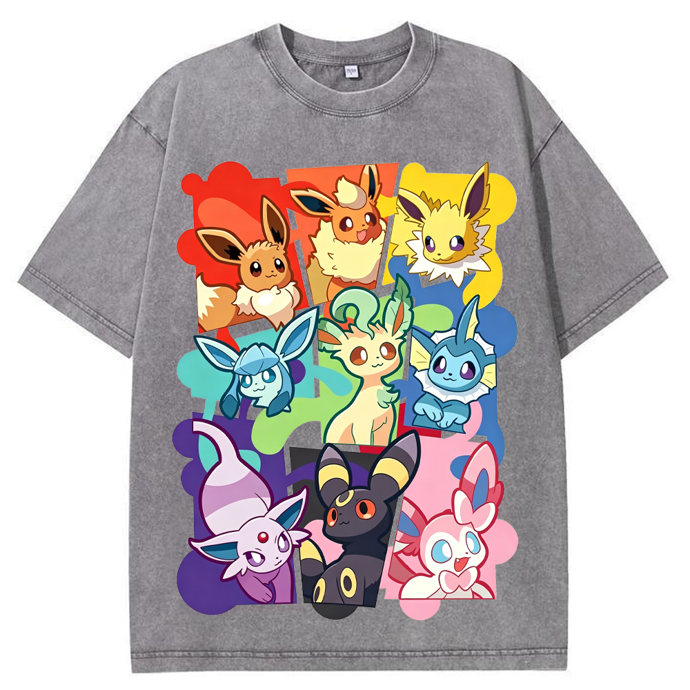 Full Eeveelutions Collage Chest Print Tee | Pokemon Anime