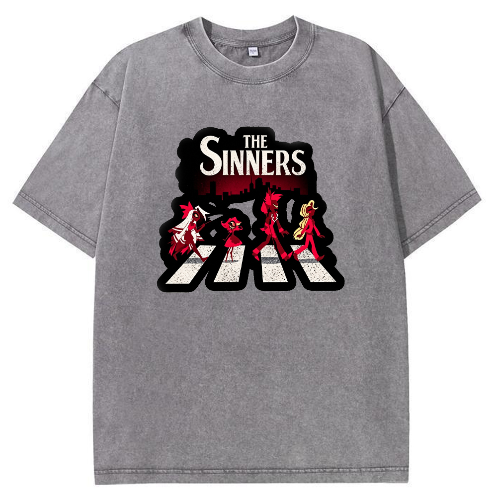 Hell Demon Demon Characters Abbey Road Crosswalk Parody Group Art Cartoon Tee