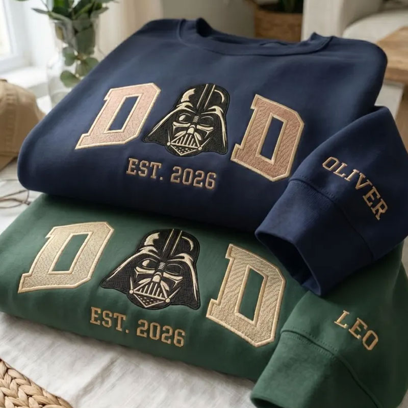Embroidered Custom Star Wars Dad Sweatshirt with Kids Name