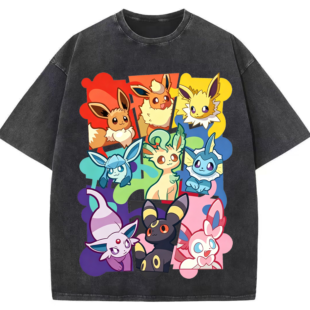 Full Eeveelutions Collage Chest Print Tee | Pokemon Anime