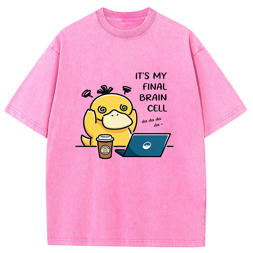 Vintage Washed Psyduck T-Shirt, Funny Work Meme Pokemon Tee
