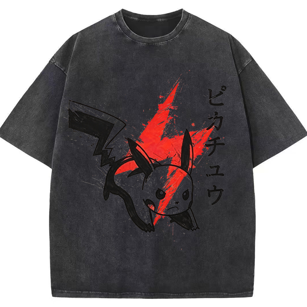 Ink Art Pikachu Splash Graphic Tee | Pokemon Anime