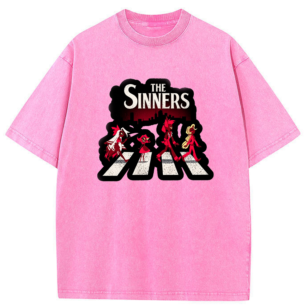 Hell Demon Demon Characters Abbey Road Crosswalk Parody Group Art Cartoon Tee