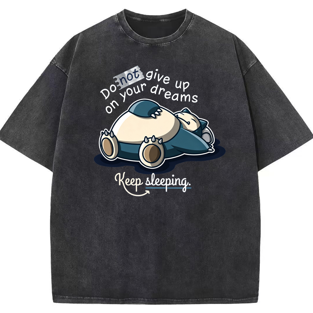 Sleepy Snorlax Quote Cartoon Tee | Pokemon Anime