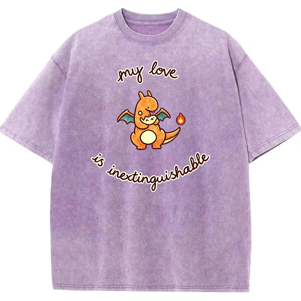 Inextinguishable Love Quote Vintage Washed T-Shirt