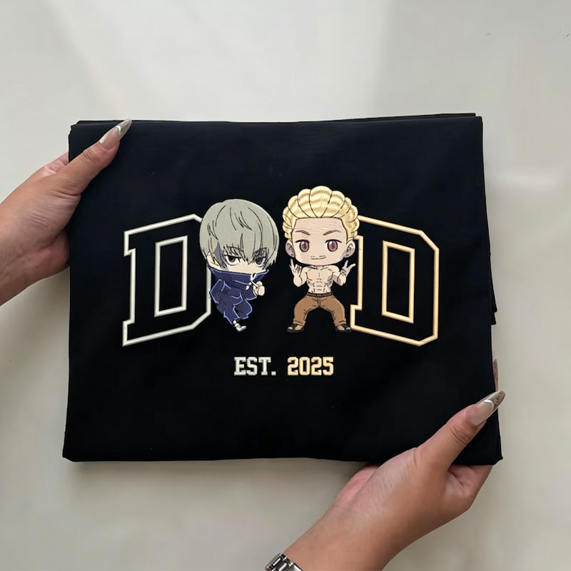 Personalized Dad Anime Embroidered Sweatshirt