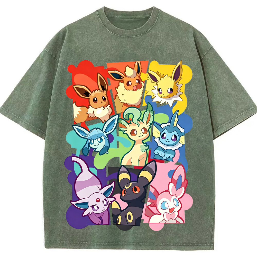 Full Eeveelutions Collage Chest Print Tee | Pokemon Anime