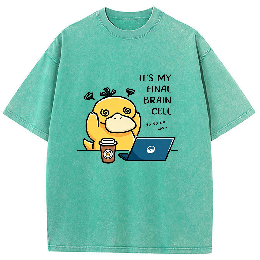 Vintage Washed Psyduck T-Shirt, Funny Work Meme Pokemon Tee
