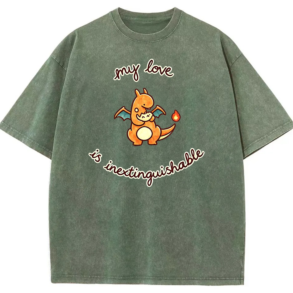 Inextinguishable Love Quote Vintage Washed T-Shirt