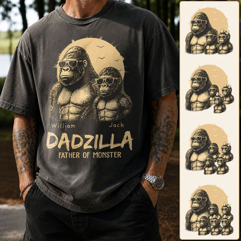 Custom Dadzilla Father Of Monster Shirt Father Day Gifts For Dad