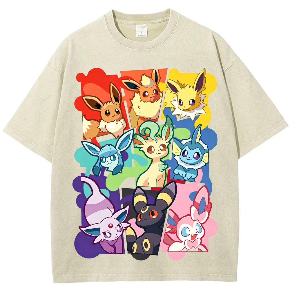 Full Eeveelutions Collage Chest Print Tee | Pokemon Anime