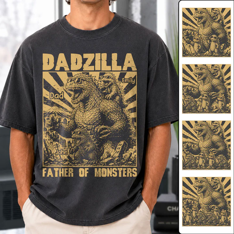 Dadzilla Father Of The Monsters Personalized Shirt Gift For Dad