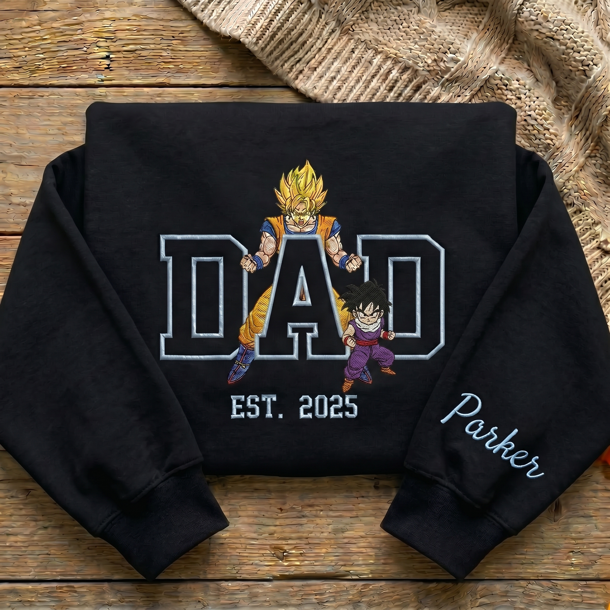 Custom Super Saiyan Dad Shirt, Personalized Anime Father's Day Gift