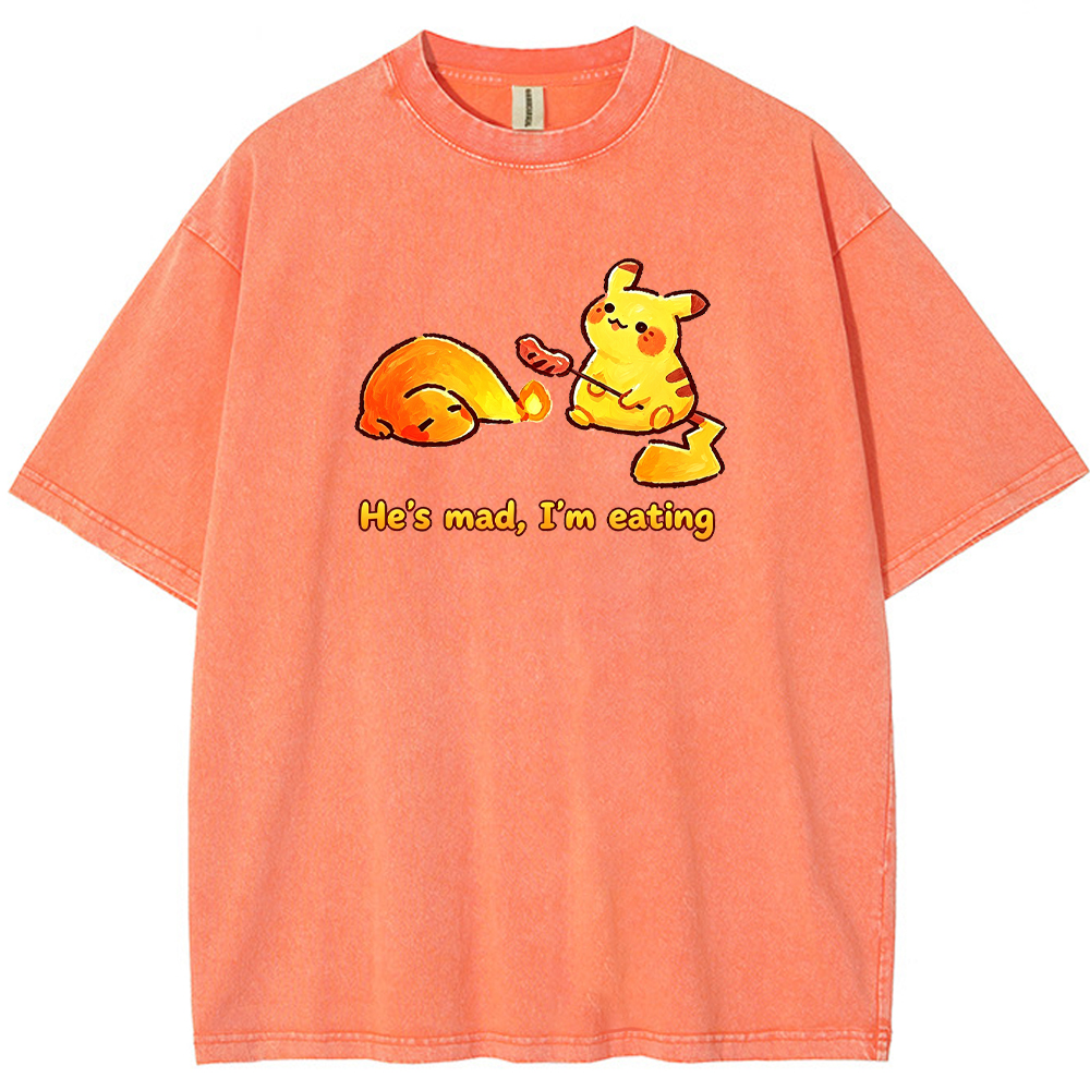 Funny Snack Vibe Pikachu Cartoon Tee | Pokemon Anime