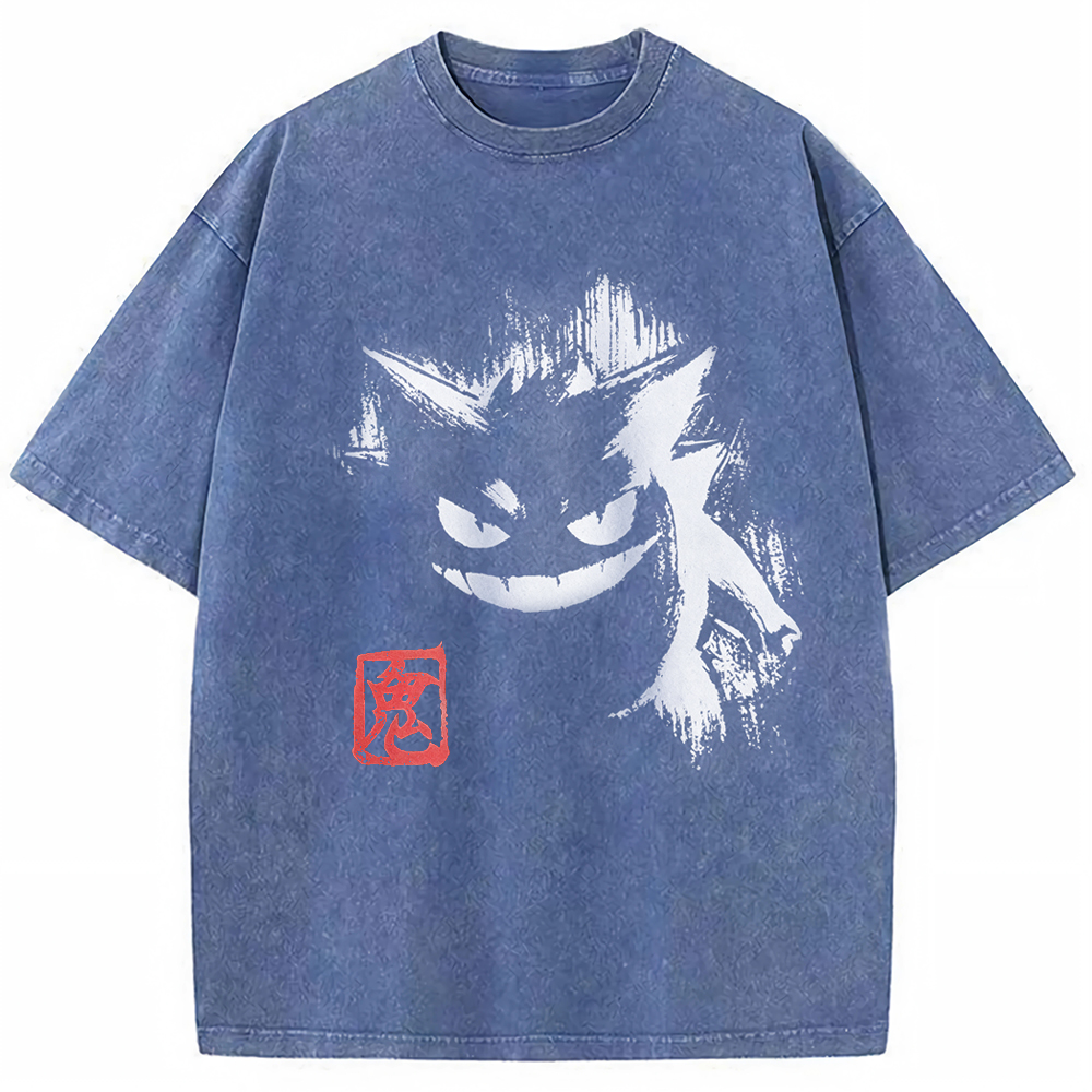 Ink Brush Gengar Stamp Vintage Tee | Pokemon Anime