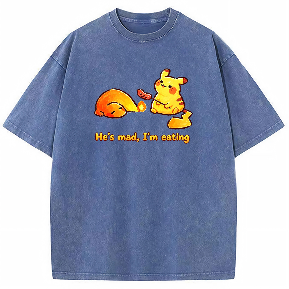 Funny Snack Vibe Pikachu Cartoon Tee | Pokemon Anime