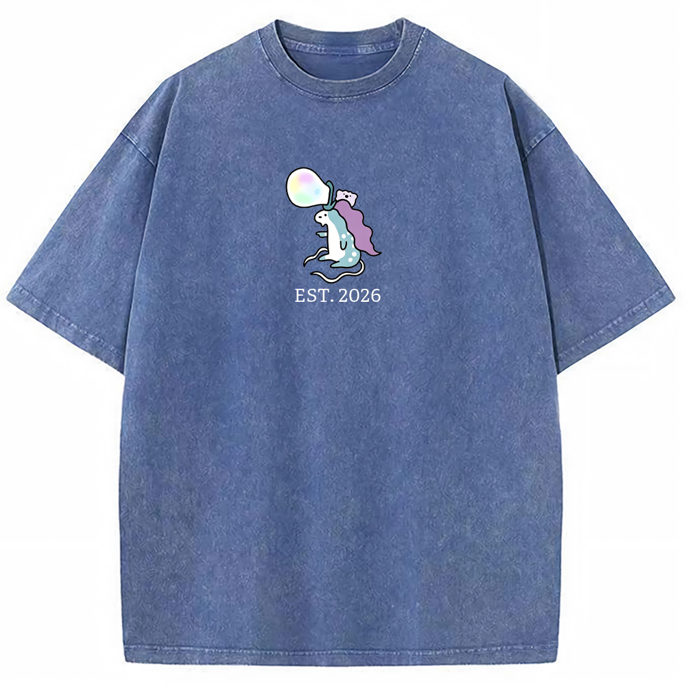 Cute Parent & Kid Horsea Vintage Washed T-Shirt