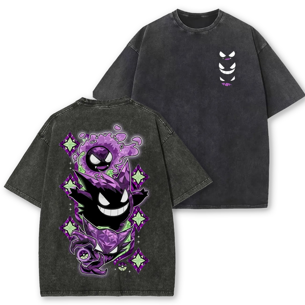 Crystal Ghost Evolution Full Back Graphic Tee | Pokemon Anime