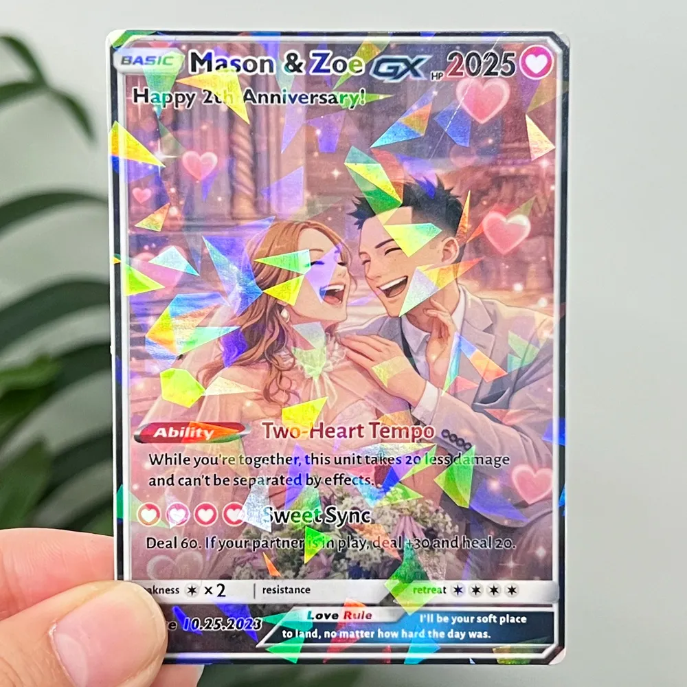 💕Personalized Couple Anime Art Pokecard Trading Card