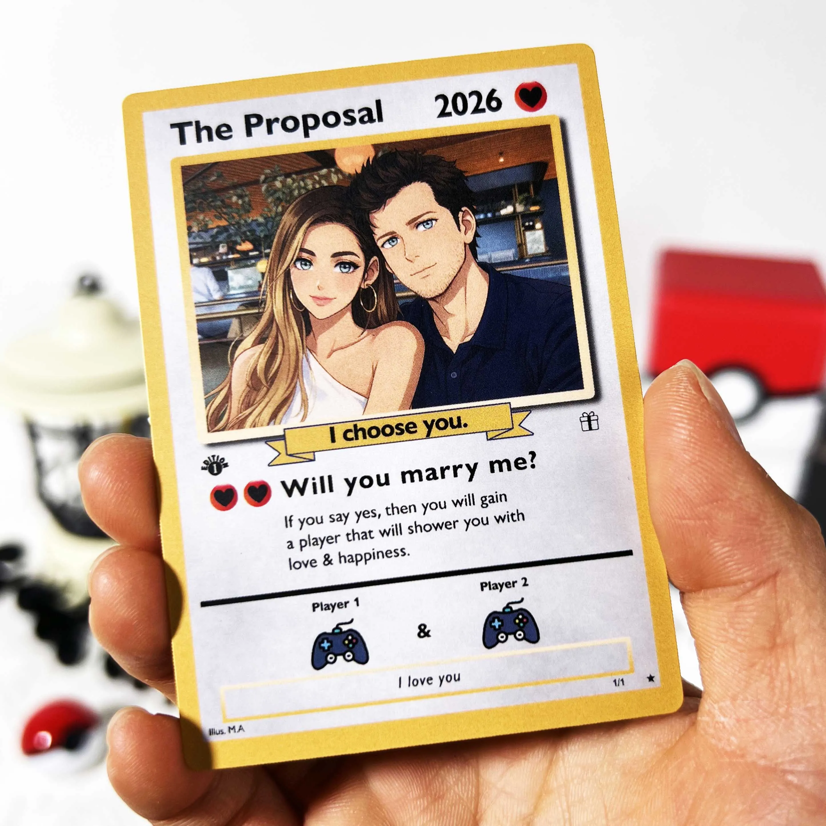 💕Personalized Couple Anime Art Classic Card Pokecard