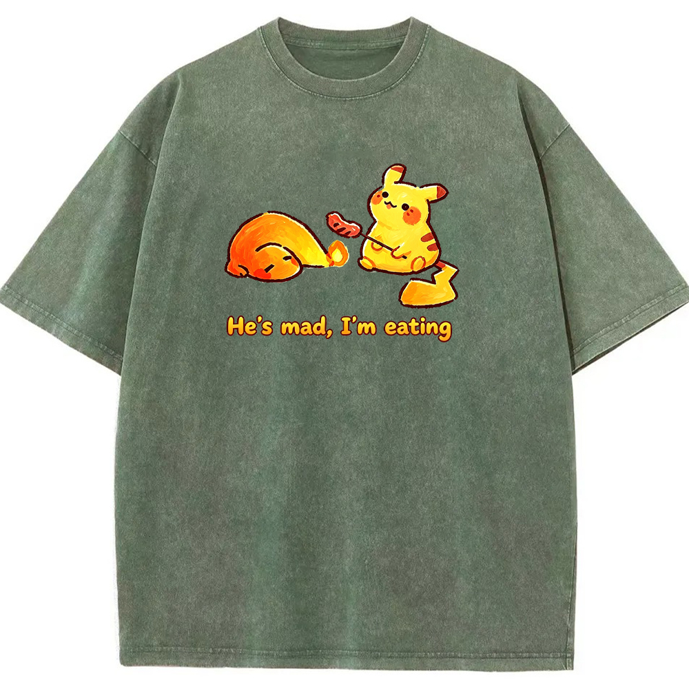 Funny Snack Vibe Pikachu Cartoon Tee | Pokemon Anime