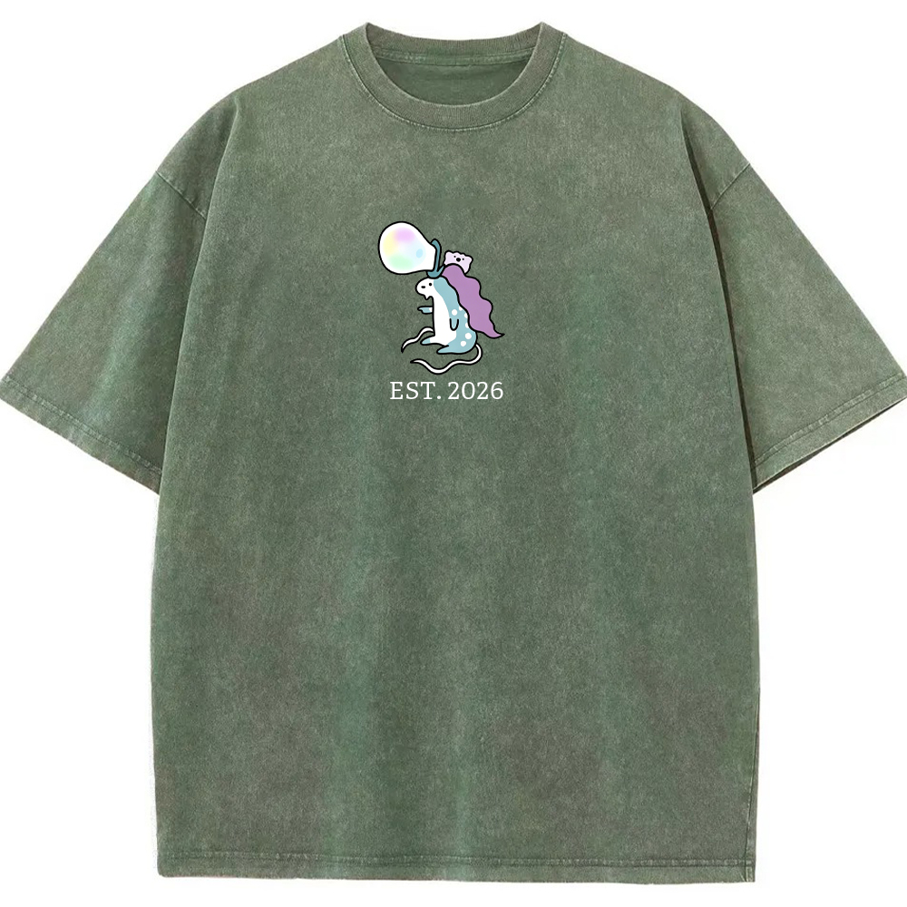Cute Parent & Kid Horsea Vintage Washed T-Shirt